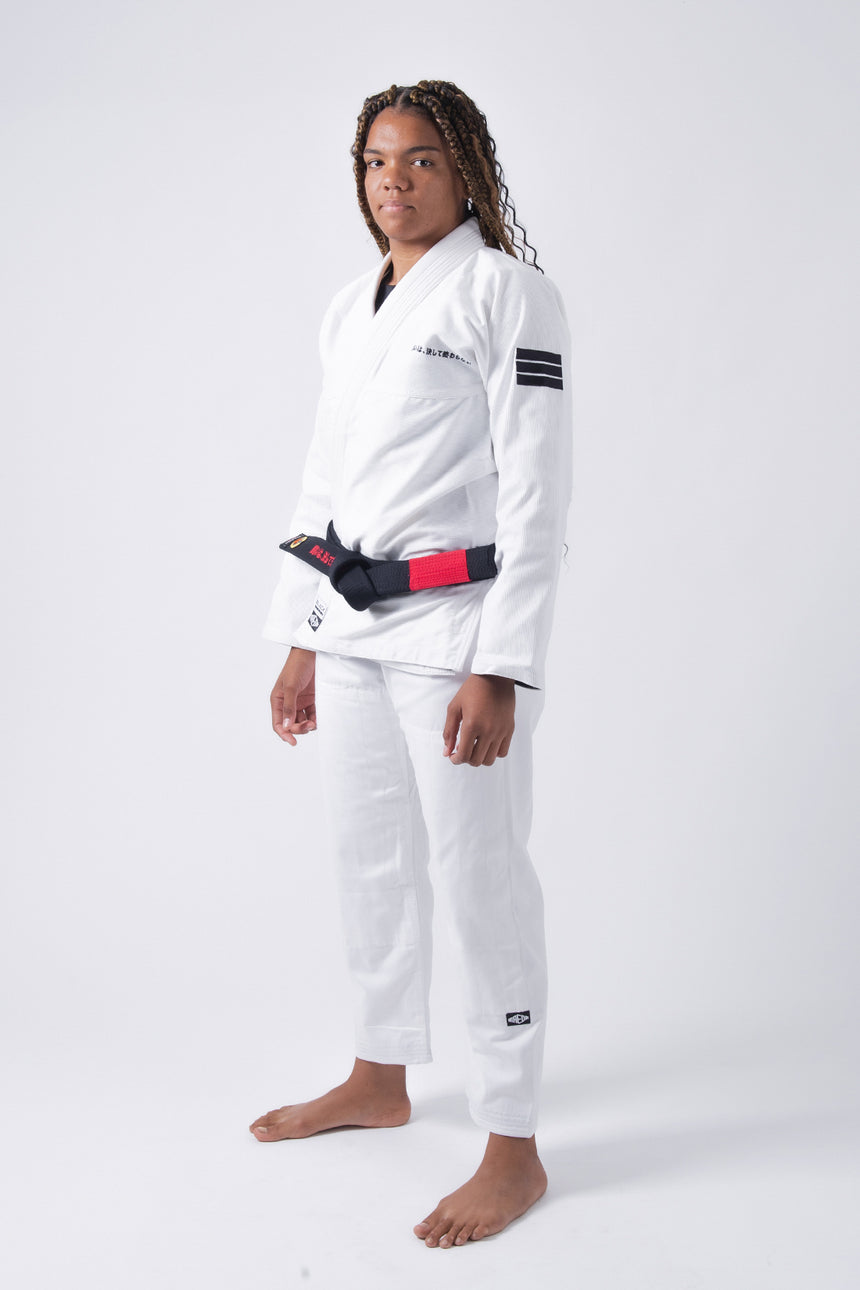 Black Label Women's Jiu Jitsu Gi (Free White Belt) - White