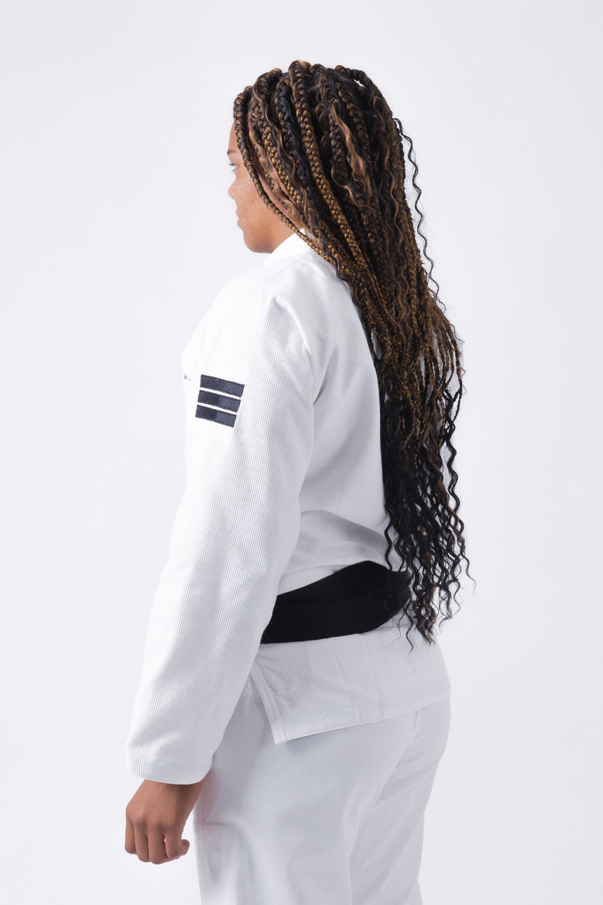 Black Label Women's Jiu Jitsu Gi (Free White Belt) - White