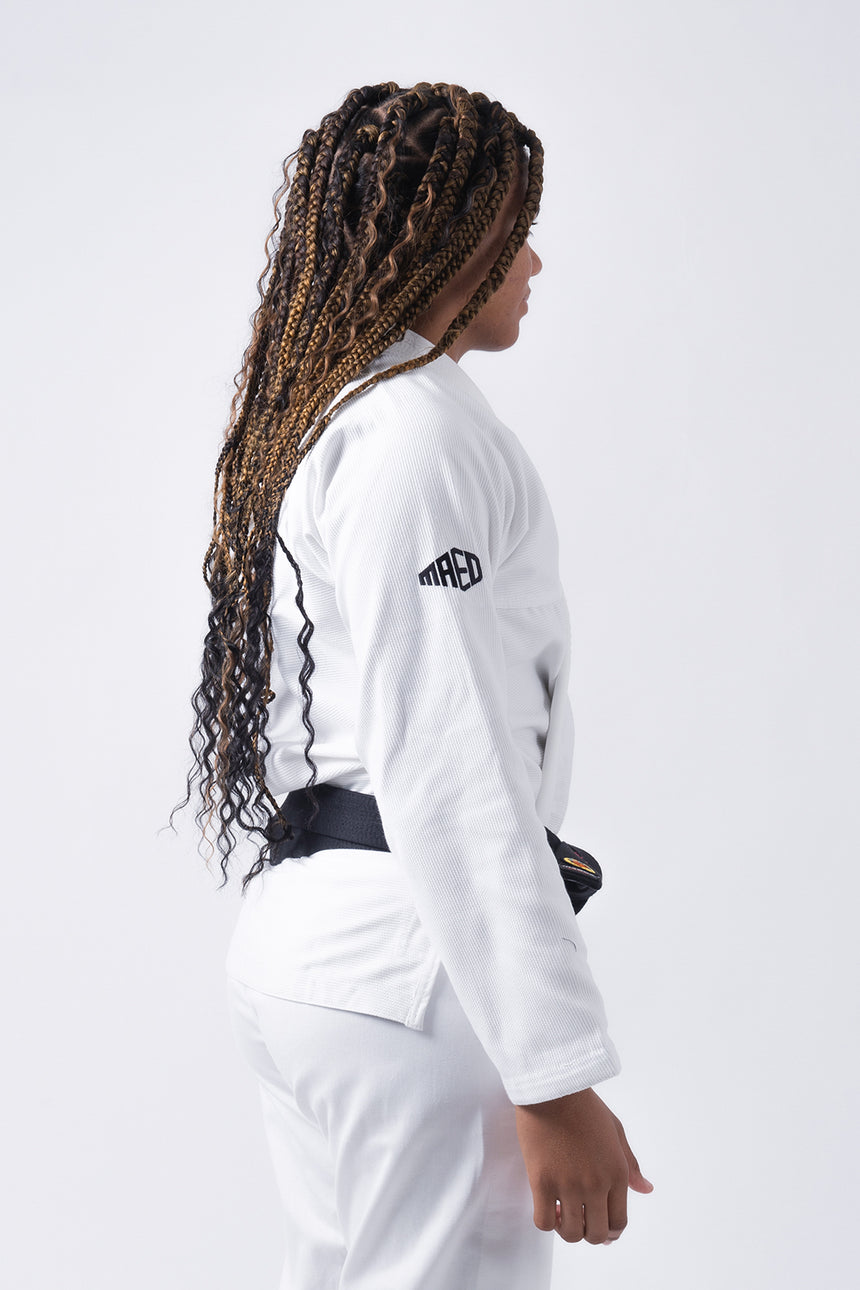 Black Label Women's Jiu Jitsu Gi (Free White Belt) - White