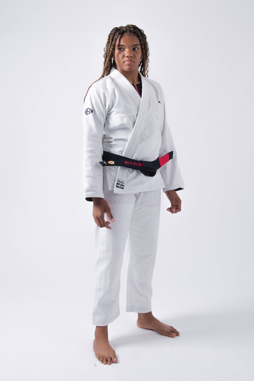 Black Label Women's Jiu Jitsu Gi (Free White Belt) - White