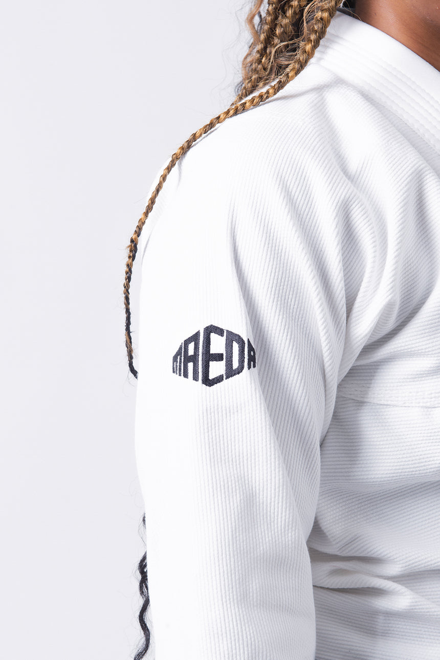 Black Label Women's Jiu Jitsu Gi (Free White Belt) - White